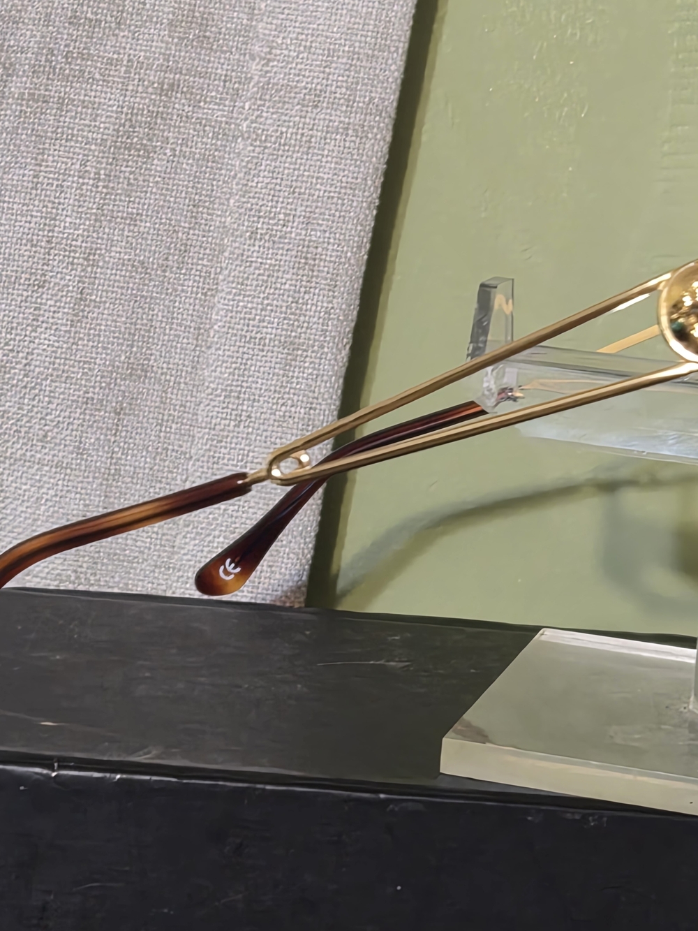 Gold and Brown Home Accent Decorative Eyewear Stand